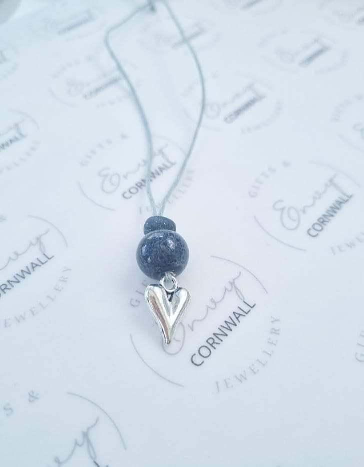 Grey Heart Necklace