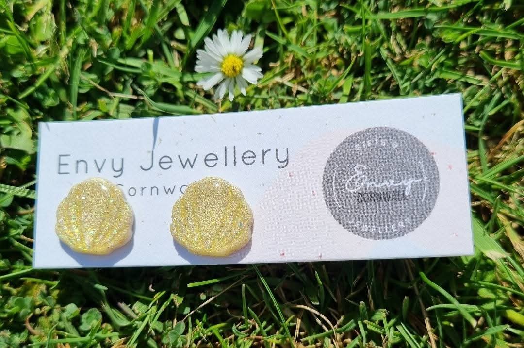 Yellow Shell Studs