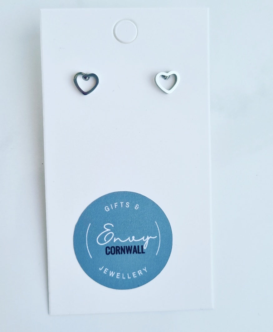 Open Heart Silver Studs