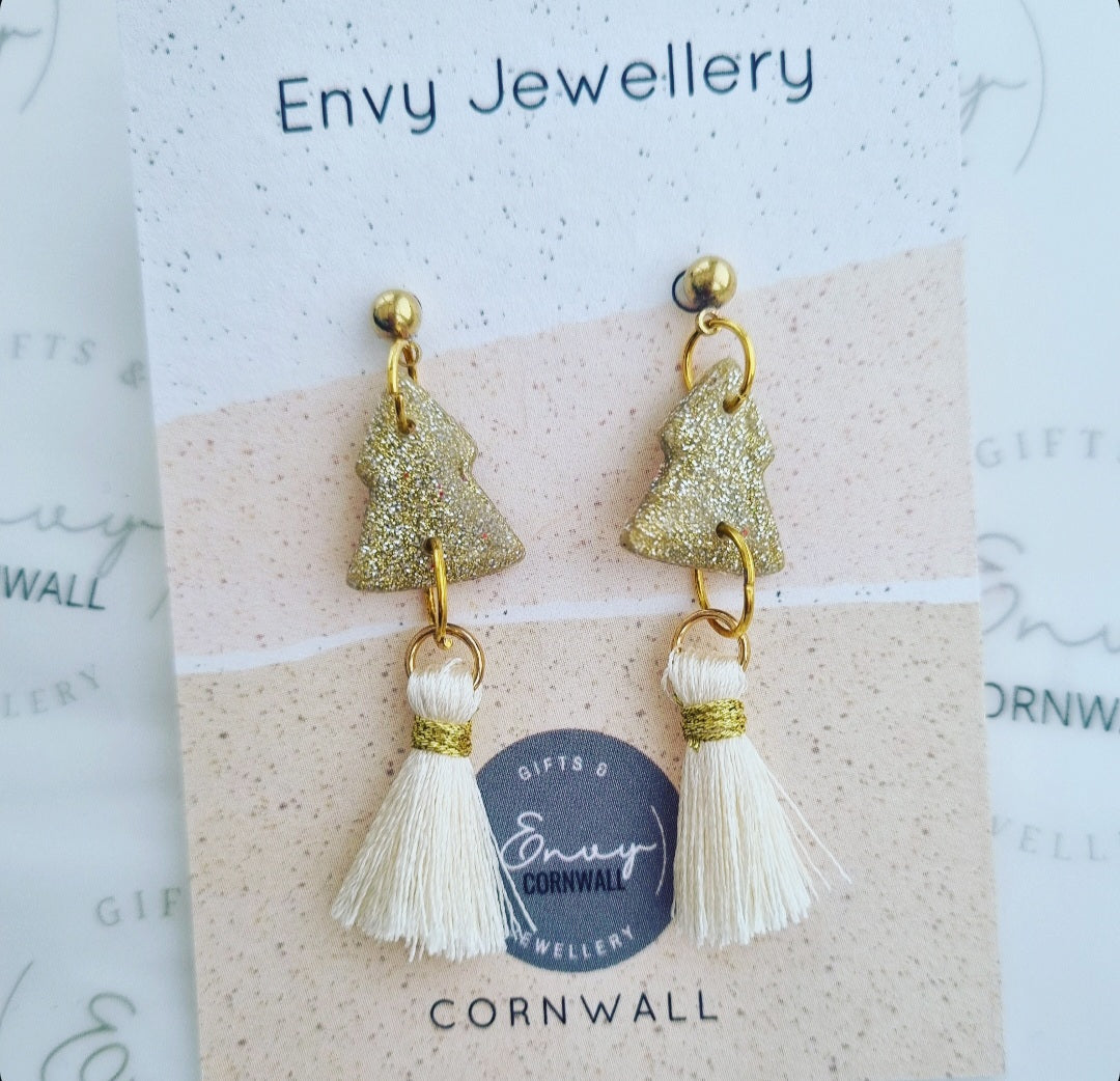 Gold Christmas Tassle Trees
