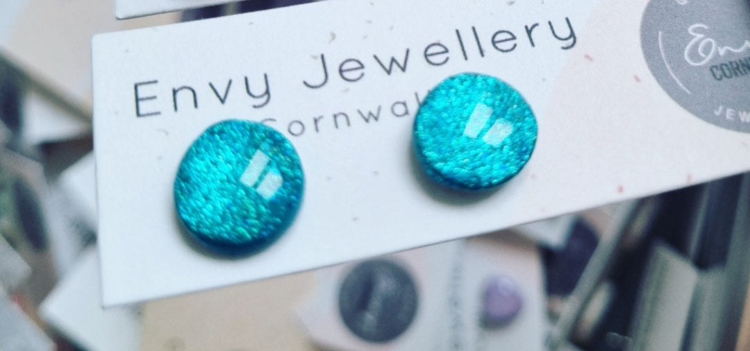 Turquoise Sparkly Studs