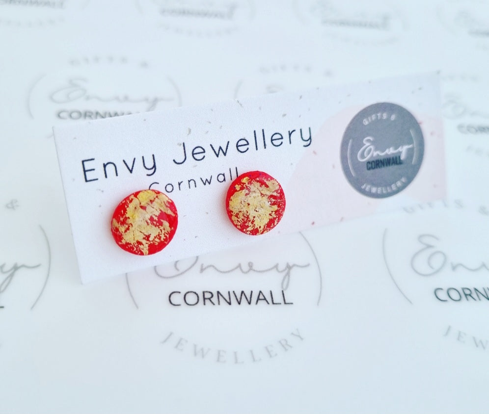 Red & Gold Studs
