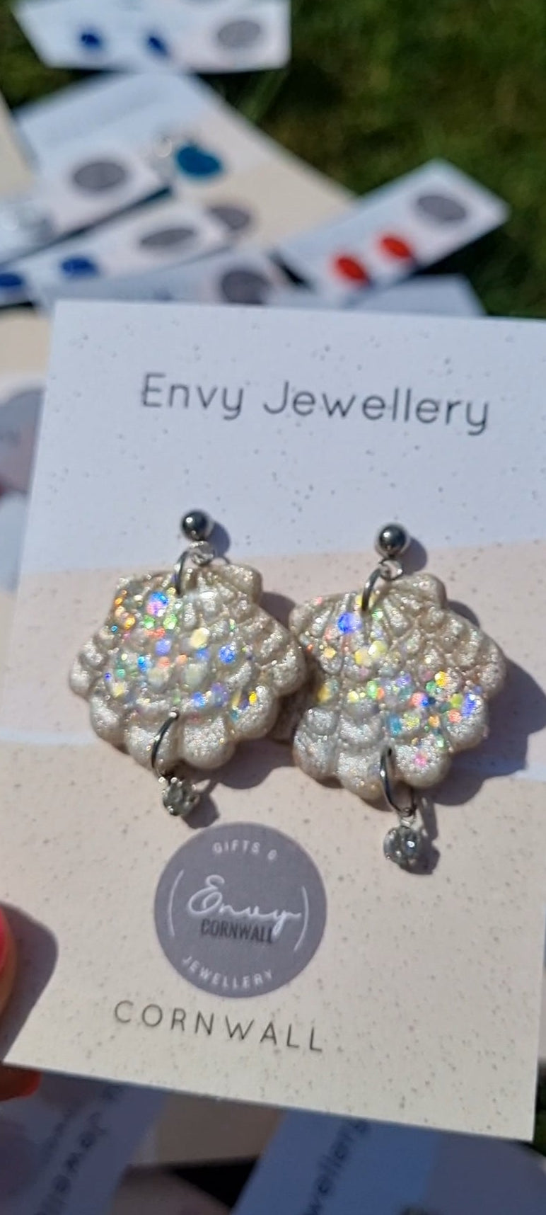 Glittery pearl Shell Earrings