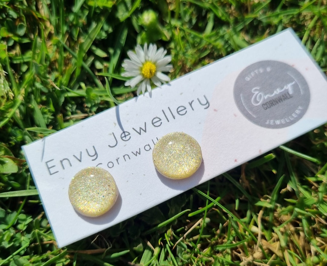 Yellow Sparkly Studs