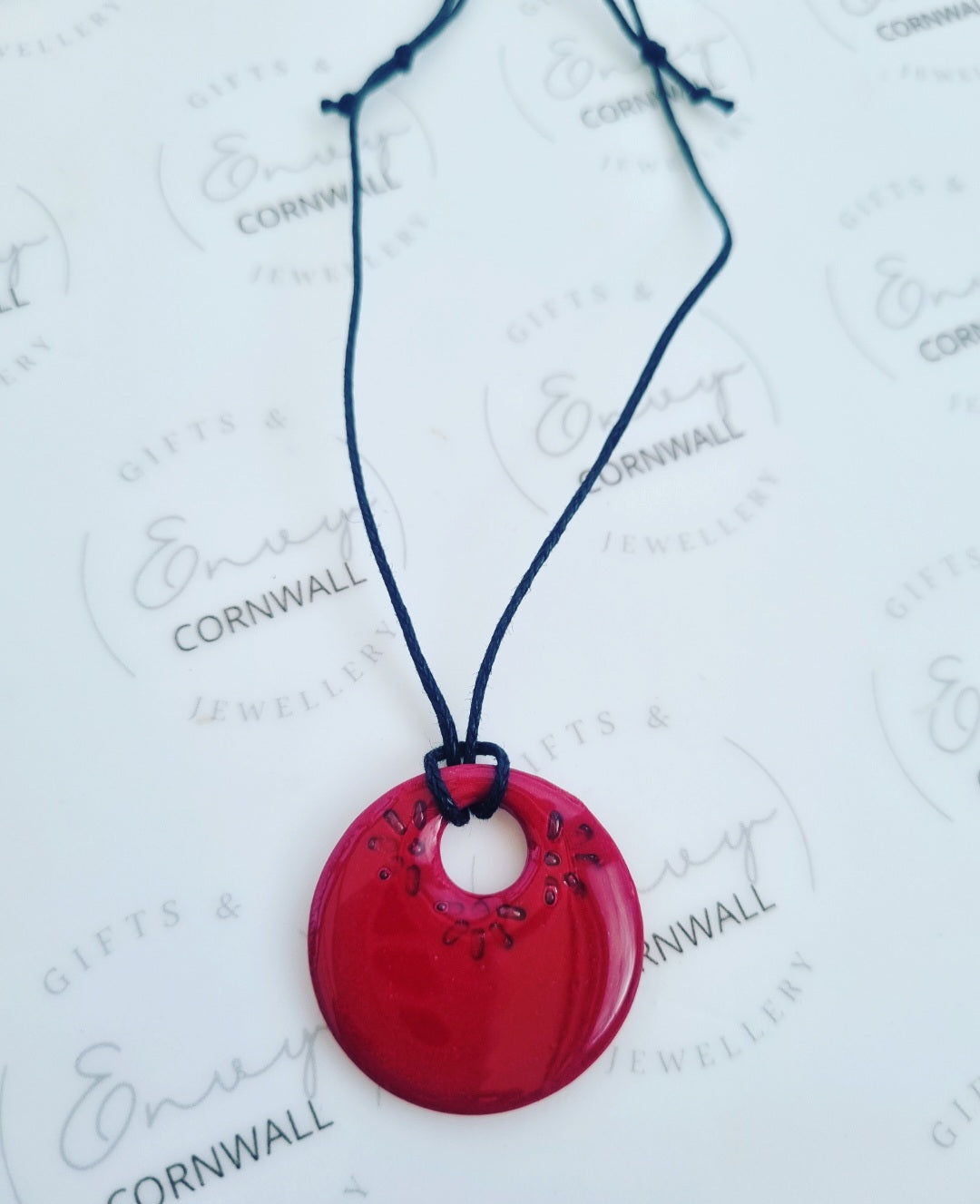 Burgundy Flower Necklace