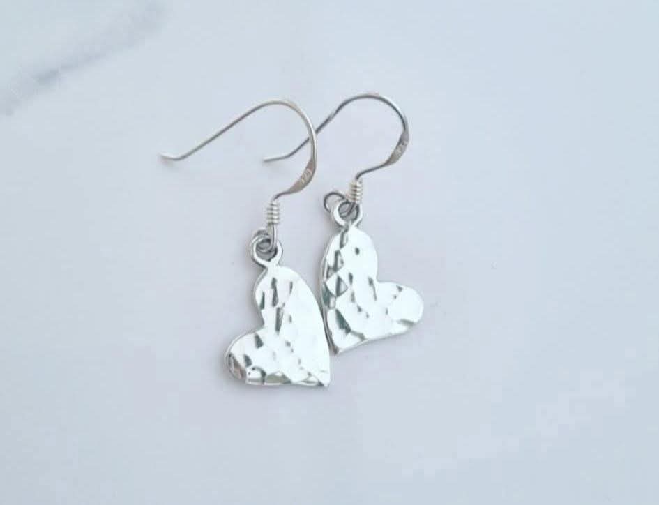 Sterling Silver Hammered Hearts