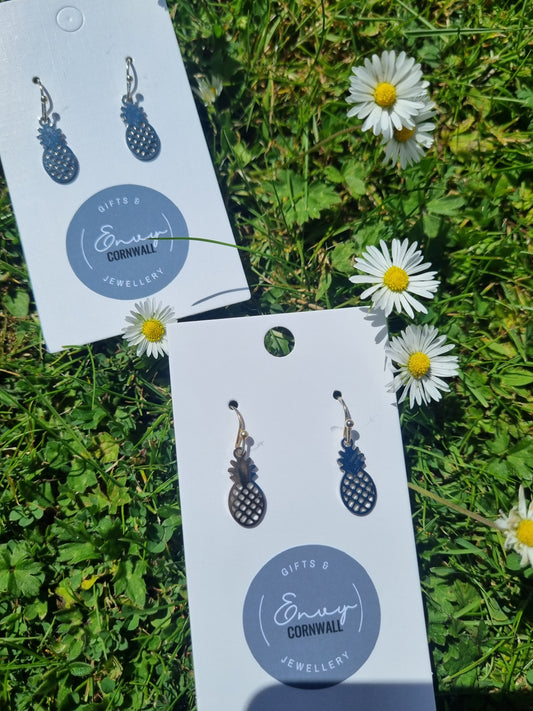 2x Pairs Of Silver Pineapples
