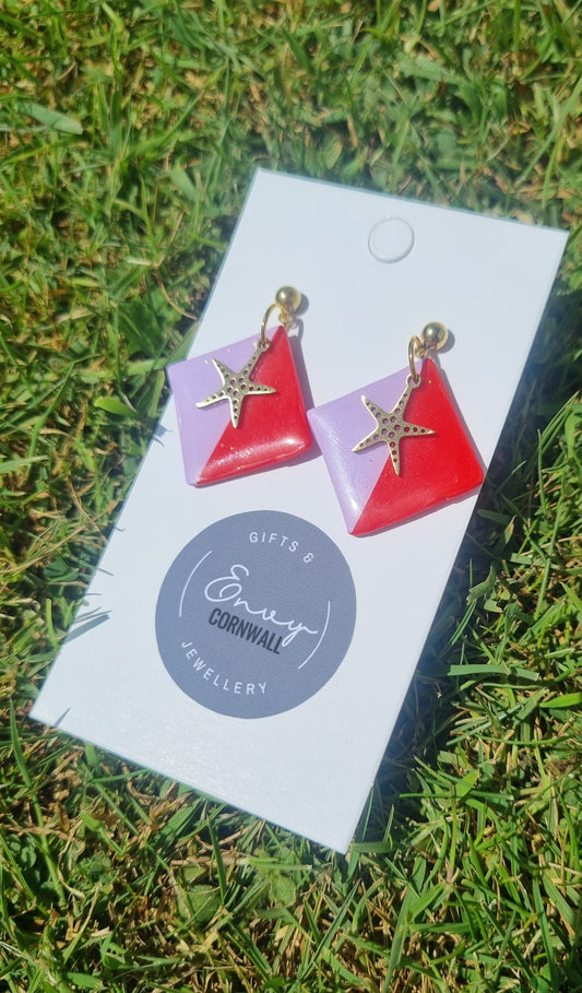 Lilac & Red Starfish