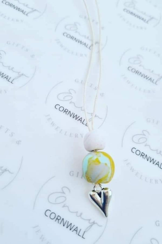 Marbled Heart Necklace