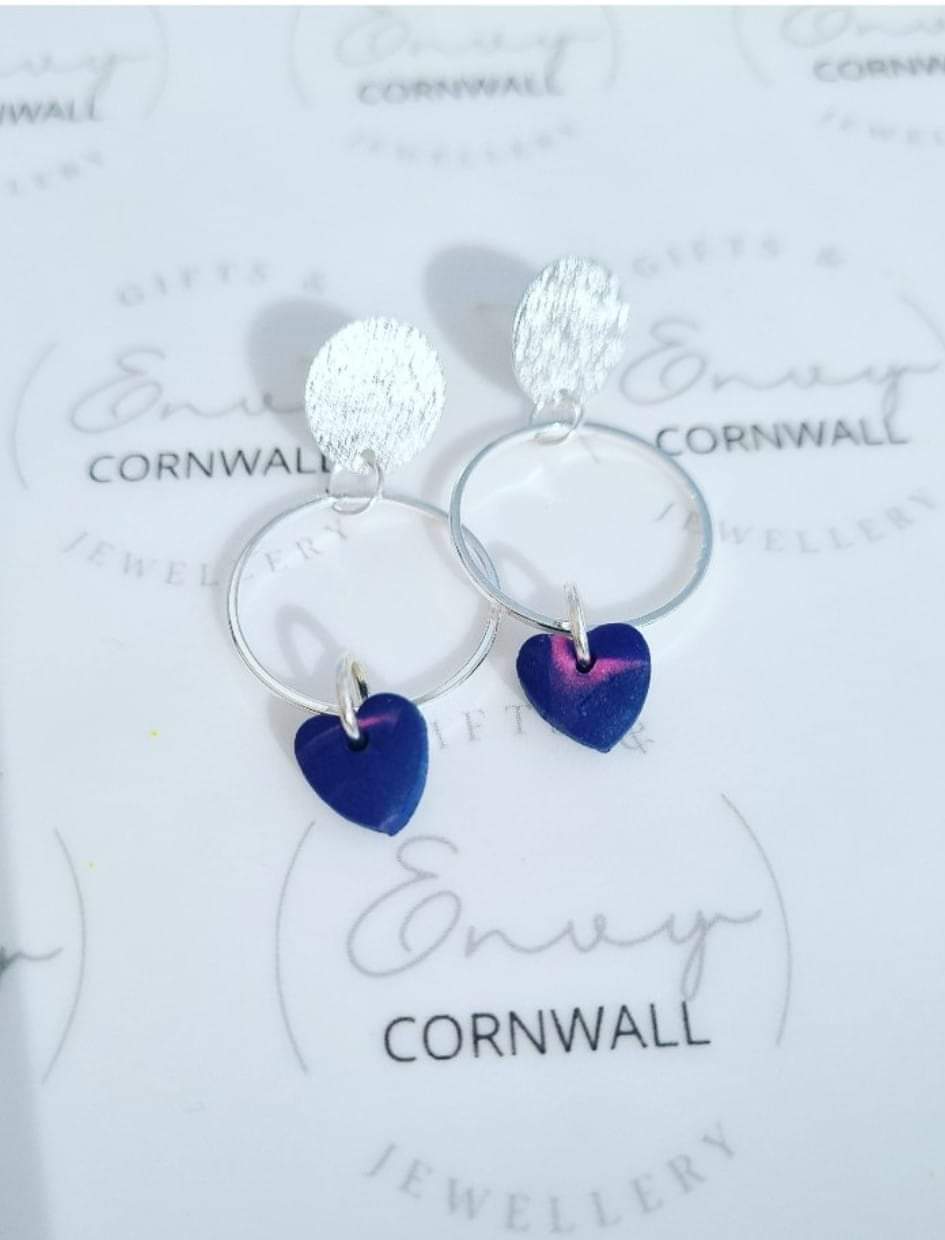 Navy & Pink Hearts