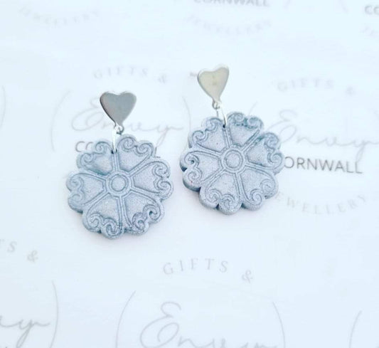 Silver Heart Flowers