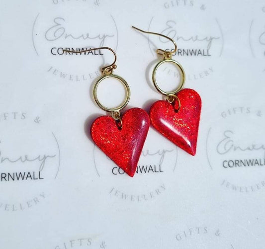 Red Sparkle Hearts
