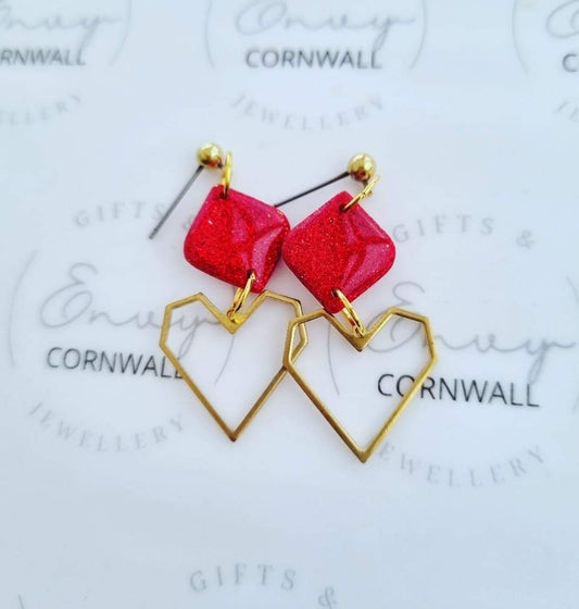 Red Sparkle Hearts