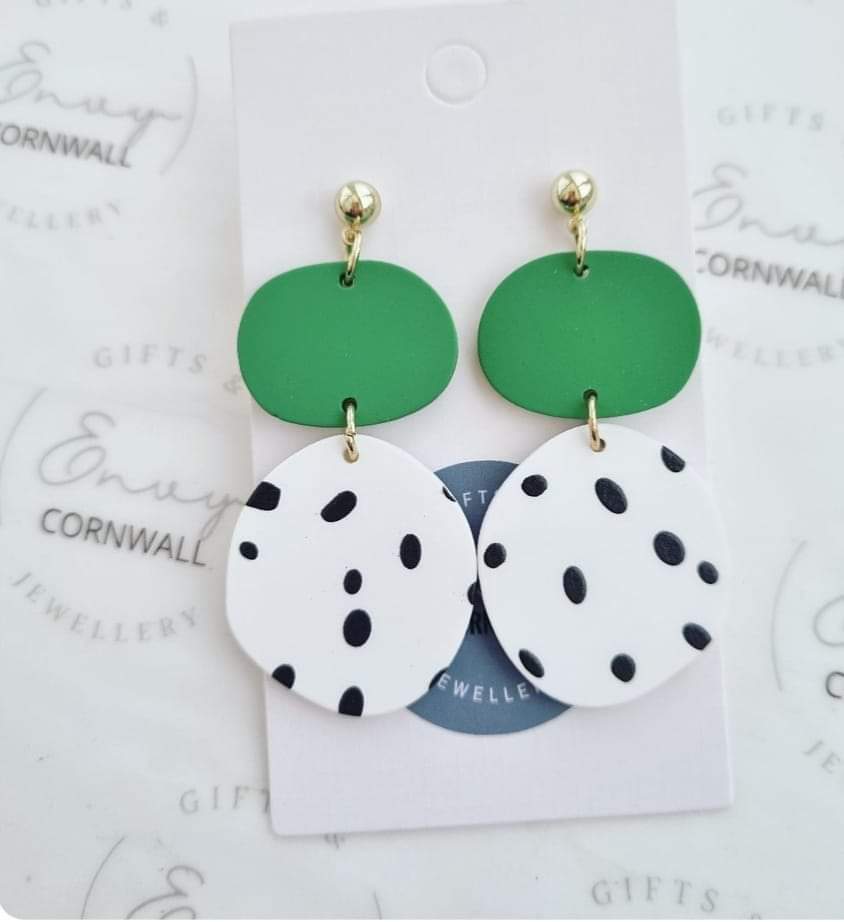 Dotty Black, White & Green