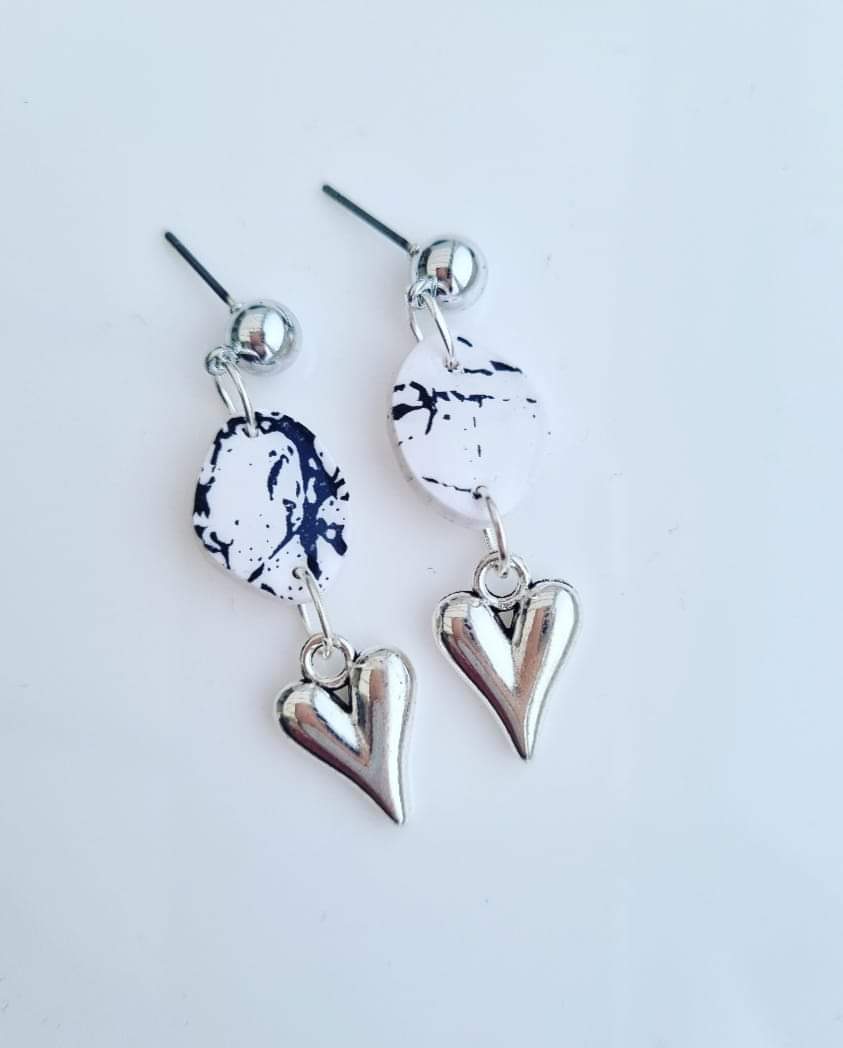 White Marble Hearts