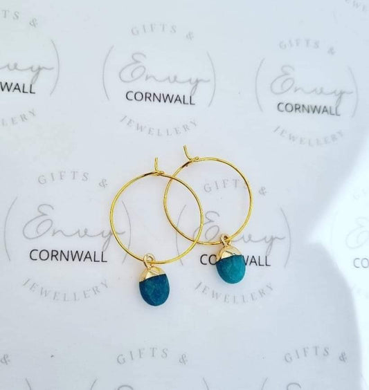 Green Gem Hoops