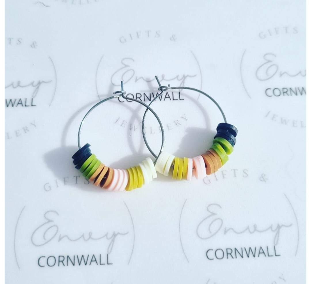 Earthy Bead Hoops