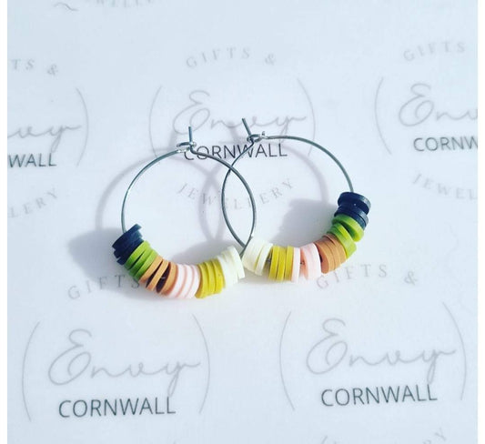 Earthy Bead Hoops