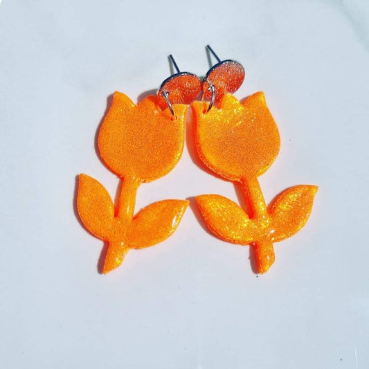 Neon Orange Tulips
