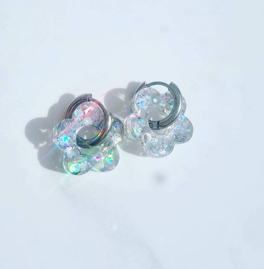Sparkly Flower Huggies