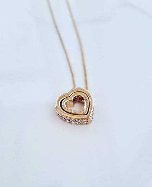 Double Heart Sparkle Necklace