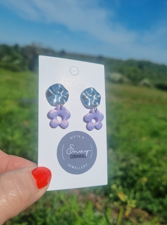 Lilac Sparkly Flowers