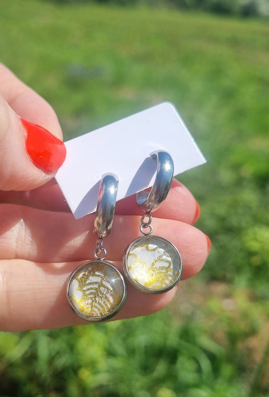 Metallic Gold Design Stainless Steel Hoops