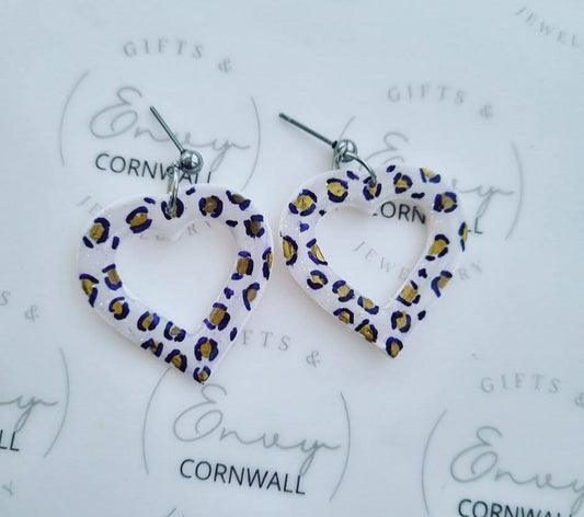 Leopard Print Open Hearts