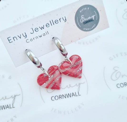 Autumn Swirl Heart Hoops