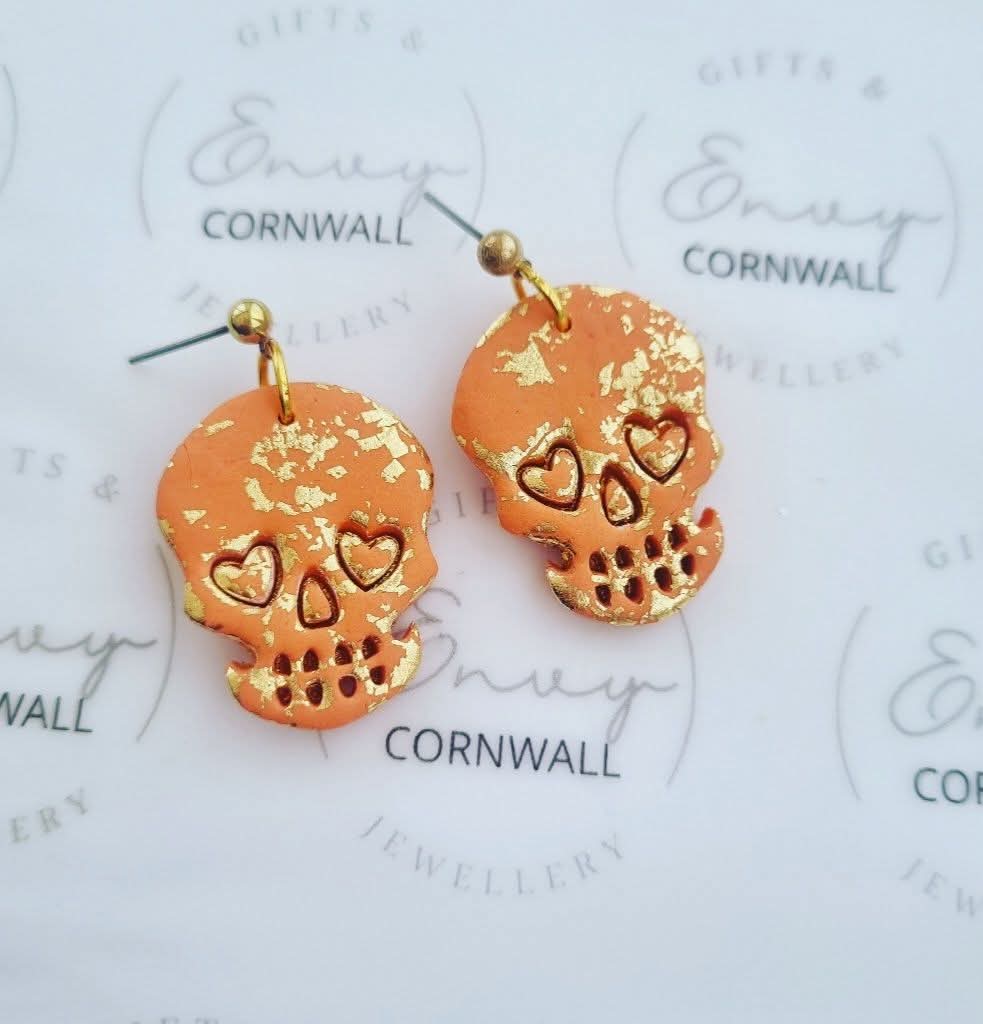 Pumpkin Orange Skulls