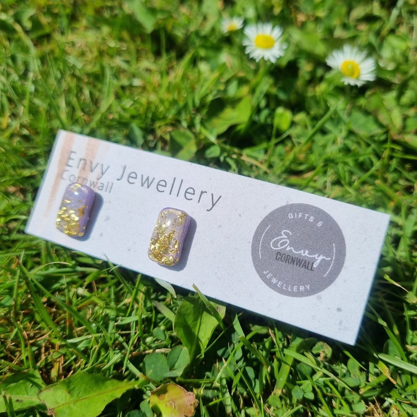 Lilac & Gold Studs