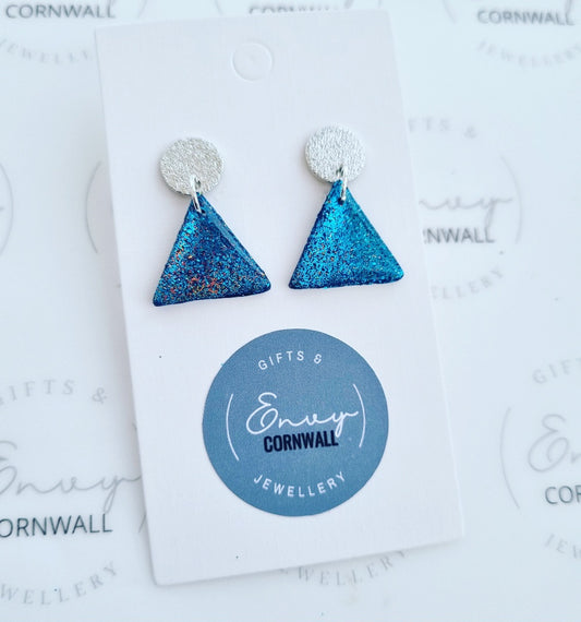 Blue Sparkly Triangles