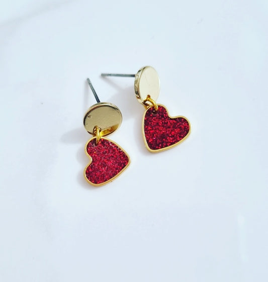 Red Small Sparkly Hearts