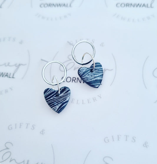 Navy & Silver Hearts