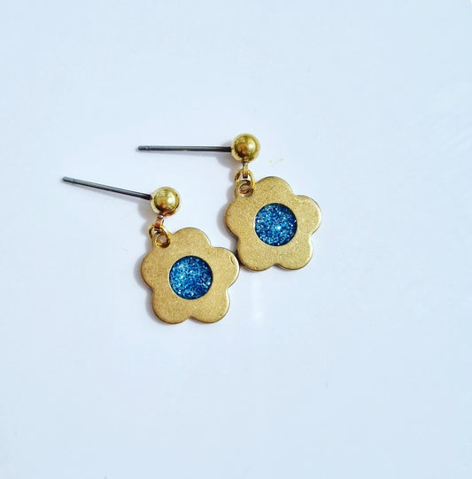 Sparkly Turquoise Flowers