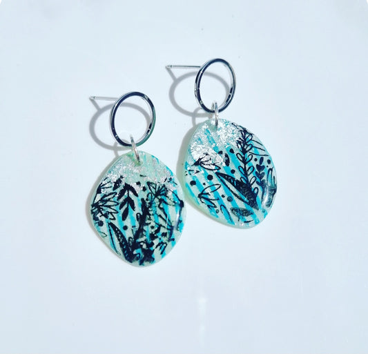 Striped Turquoise & Black Foliage