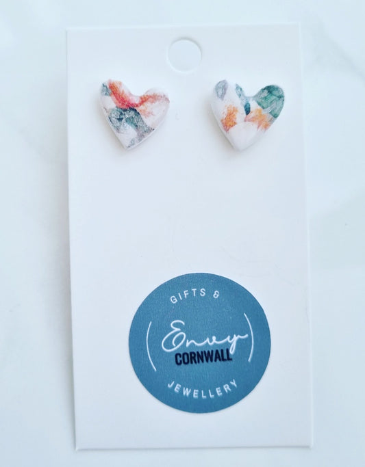 Heart Studs Floral