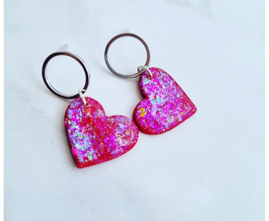 Red Shimmer Hearts