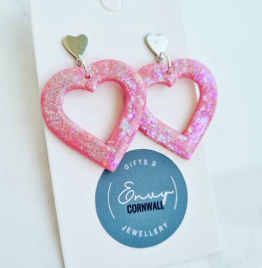 Open Hearts Pink Shimmer