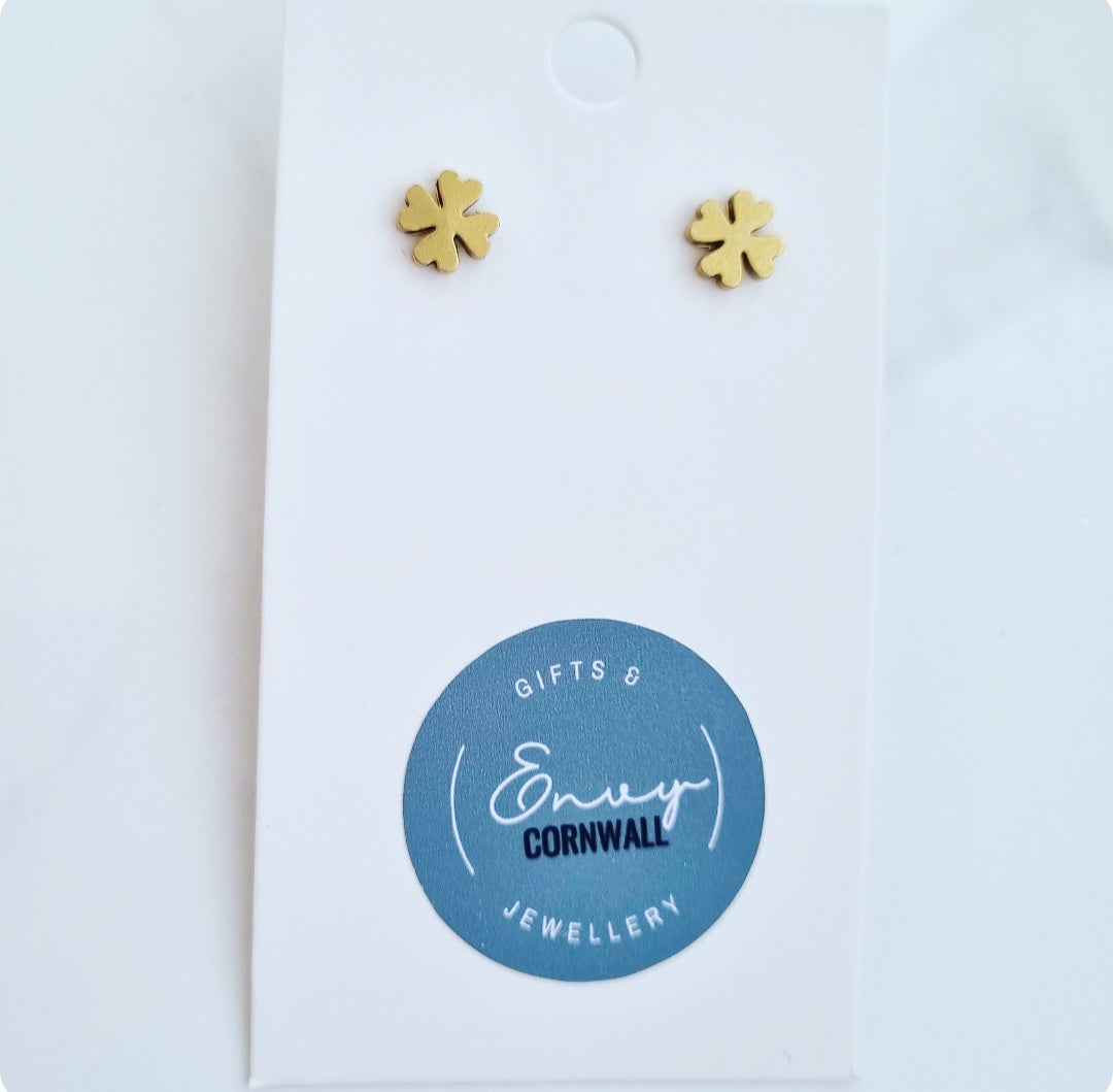 Lucky Four Leaf Clover Studs