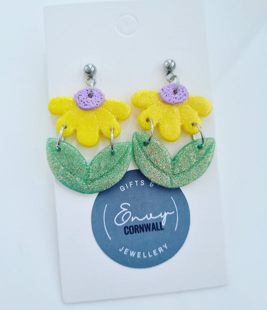 Yellow & Lilac Shimmer Flowers
