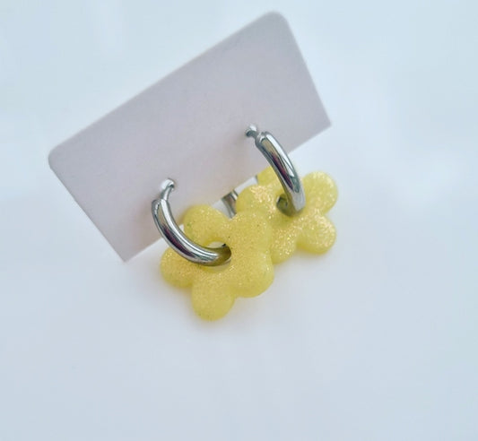 Yellow Shimmer Flower Huggies