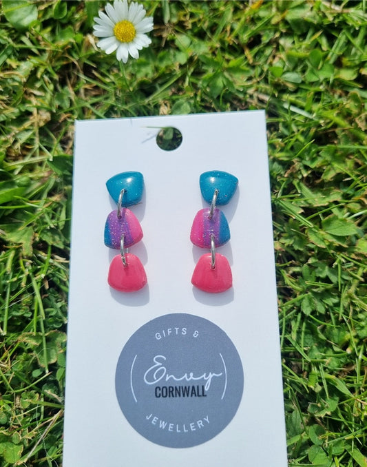 Teal & Pink Triple Drops