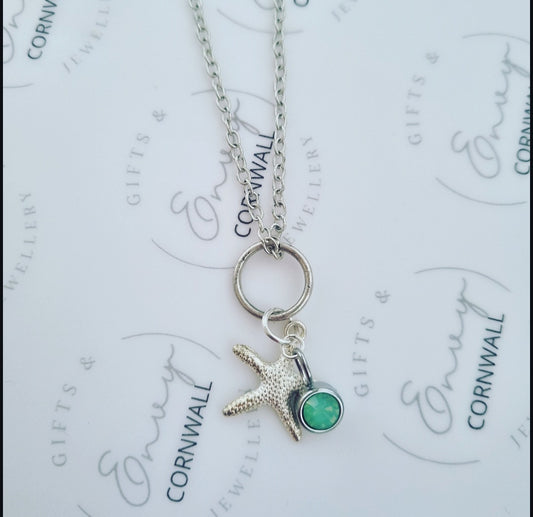 Starfish Turquoise Gem Necklace