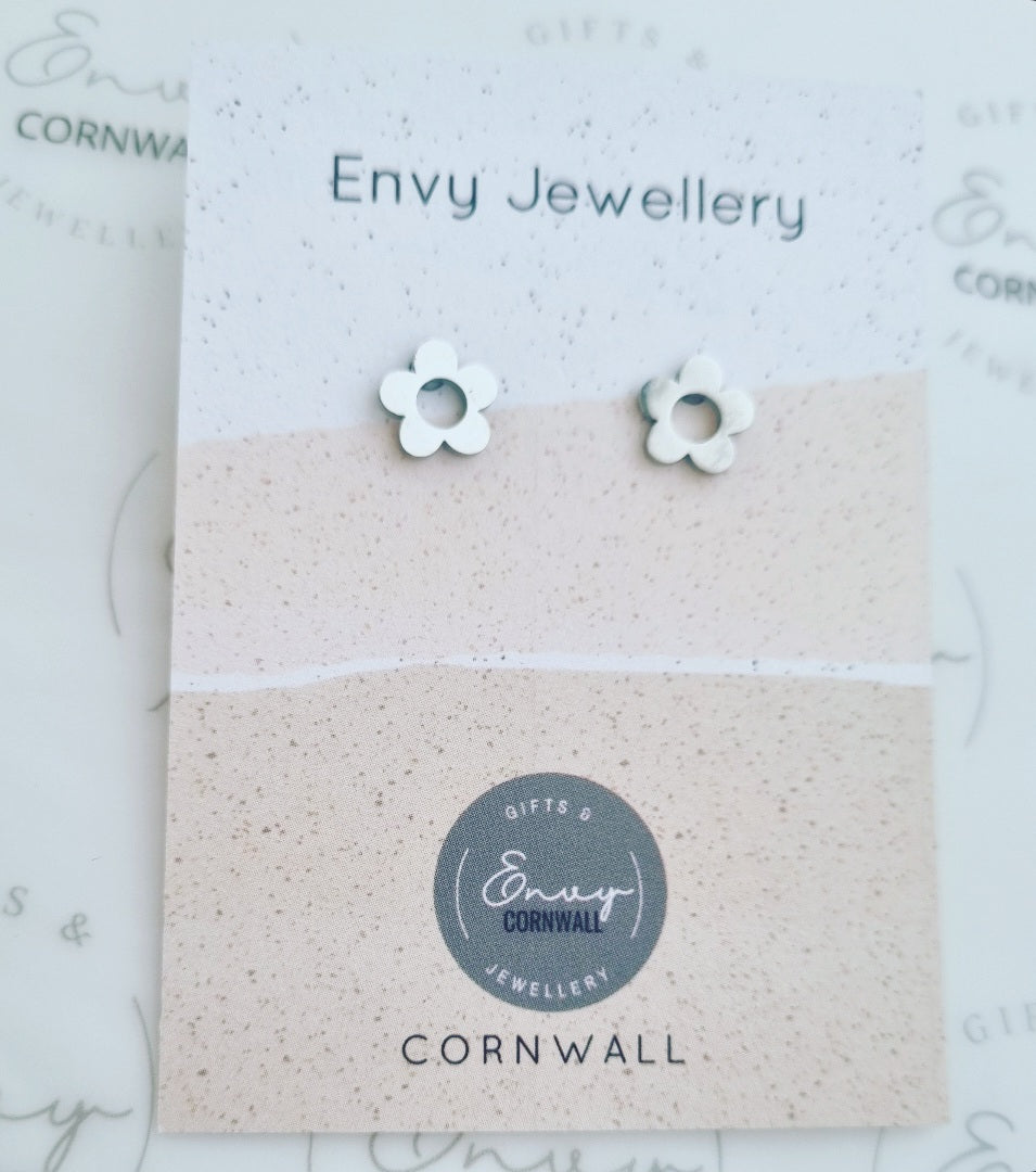 Silver Flower Studs