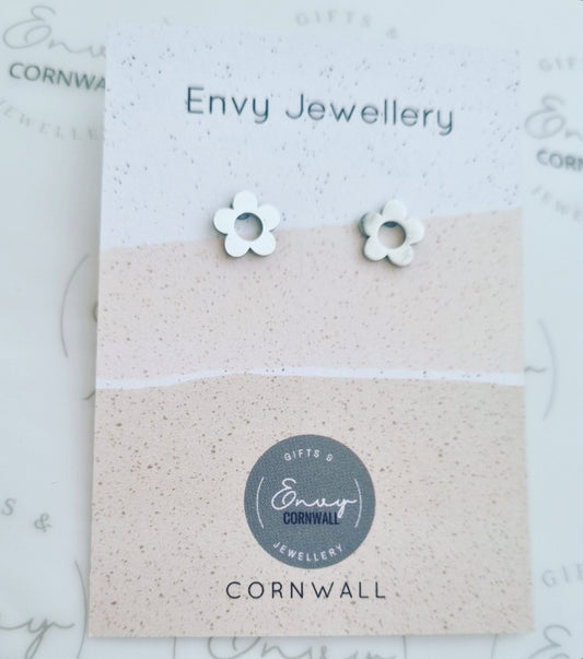 Silver Flower Studs