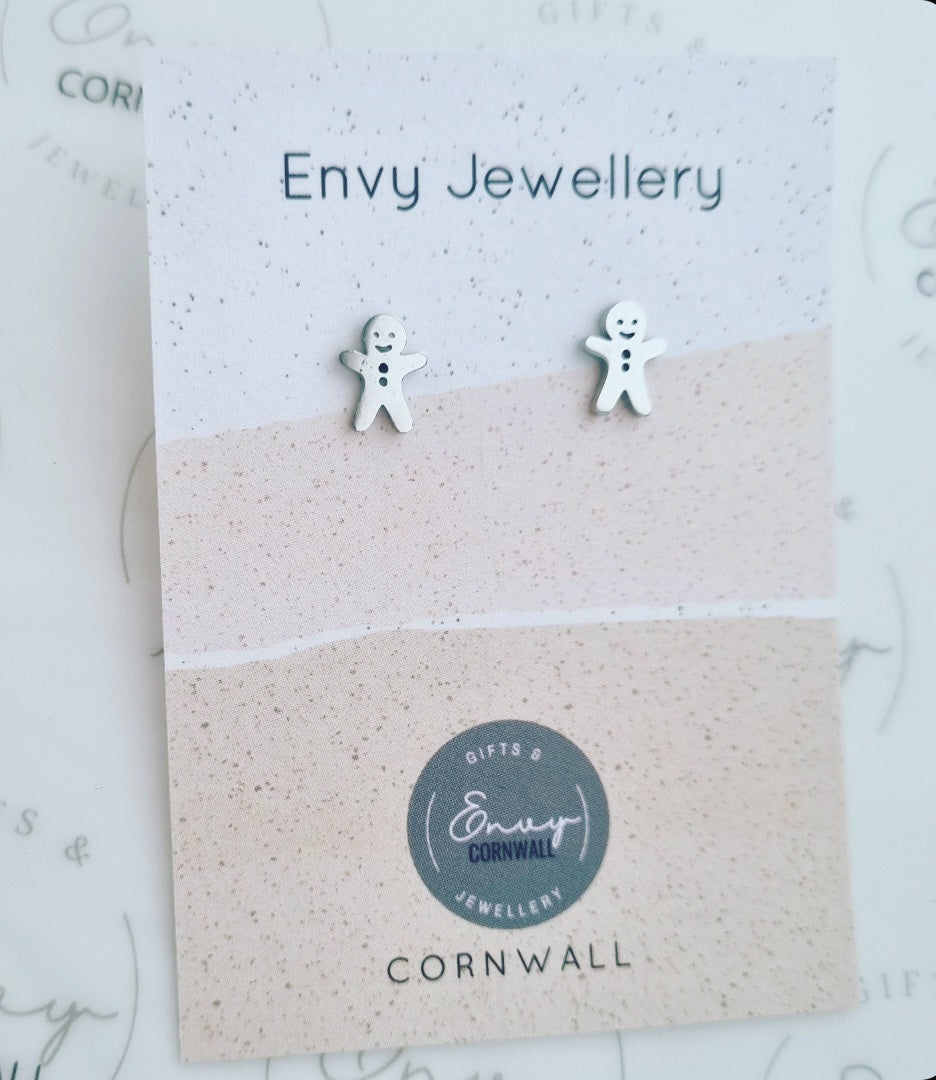 Silver Gingerbread Studs