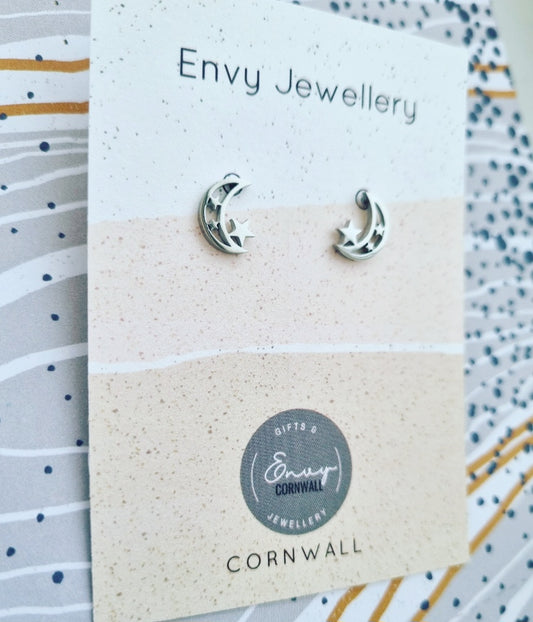 Moon & Star Studs