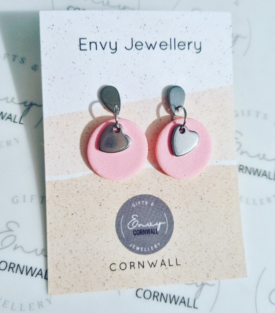 Pretty In Pink Silver Hearts