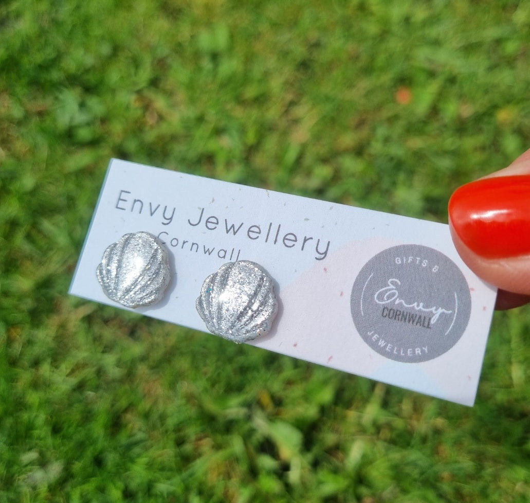 Silver Shell Studs